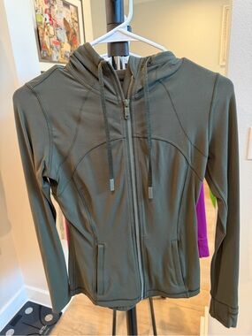 lululemon athletica Olive Green Hooded Zip-Up Jacket